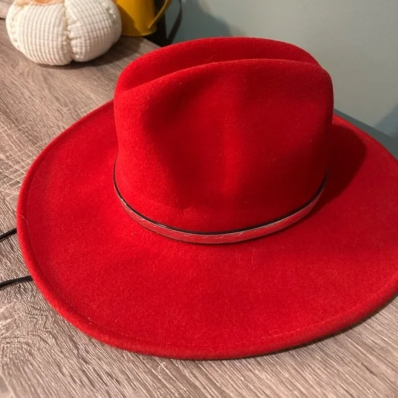 Eddy Bros. Red Wide-Brim Cowboy Hat with Black Band Made in USA - Picture 1 of 5